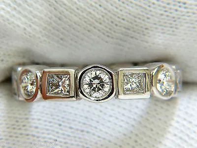2.80CT ROUNDS & PRINCESS DIAMONDS ETERNITY BAND PLATINUM FLUSH DURABLE