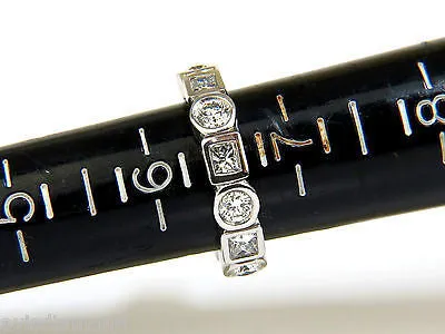 2.80CT ROUNDS & PRINCESS DIAMONDS ETERNITY BAND PLATINUM FLUSH DURABLE