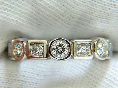 2.80CT ROUNDS & PRINCESS DIAMONDS ETERNITY BAND PLATINUM FLUSH DURABLE