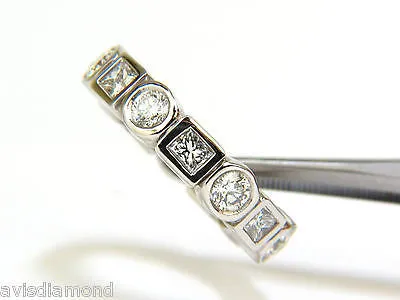 2.80CT ROUNDS & PRINCESS DIAMONDS ETERNITY BAND PLATINUM FLUSH DURABLE