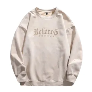 3D Circle Letter Print Suede Sweatshirt