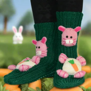 3D Knitted Rabbit Socks - Warm, Durable & Cute