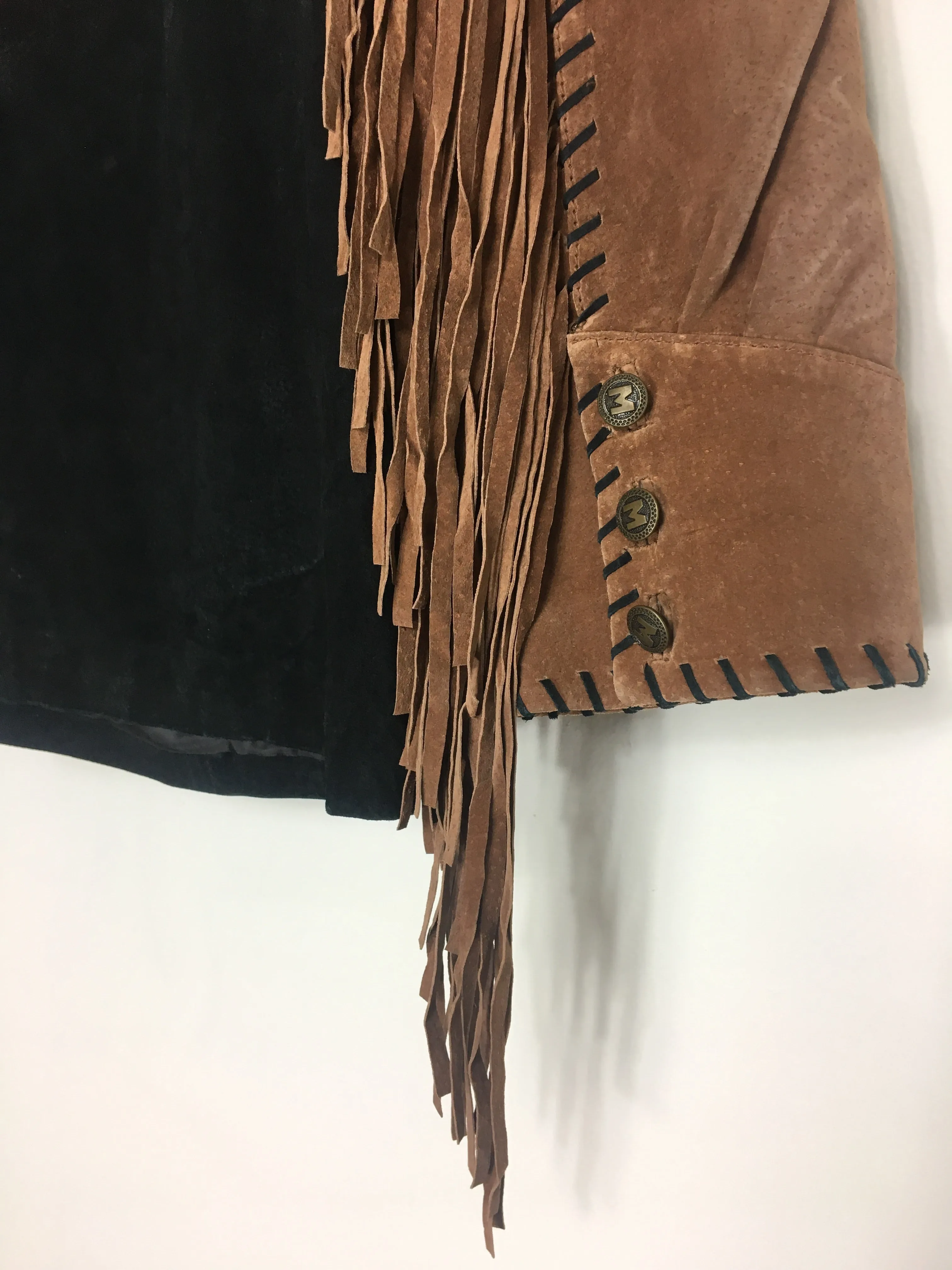 90’s BOB MACKIE SUEDE FRINGE JACKET / LARGE