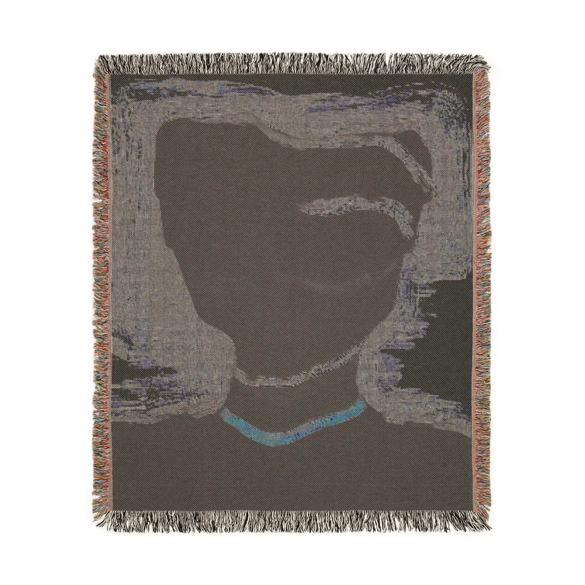 Abstract Noir Face Woven Blanket