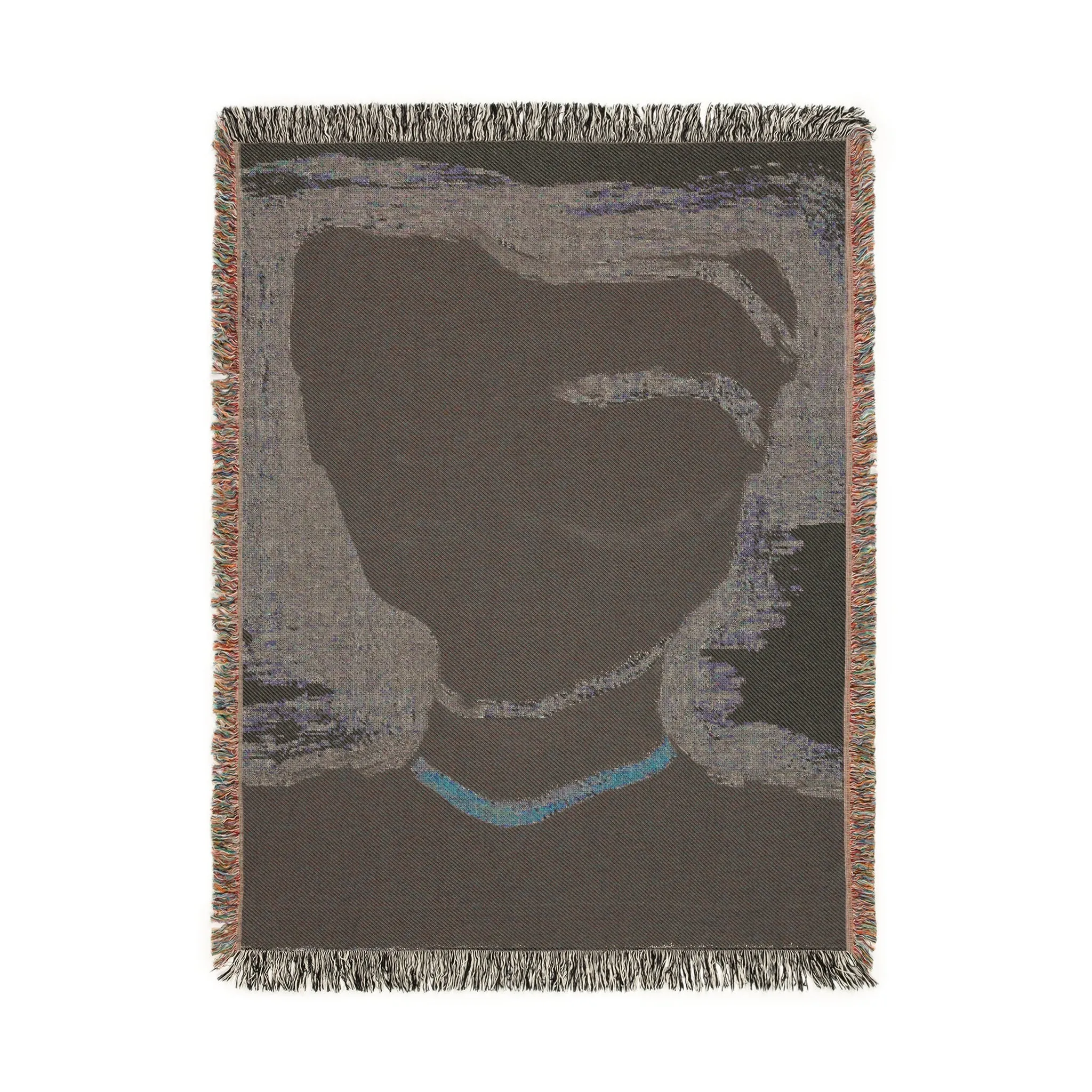 Abstract Noir Face Woven Blanket
