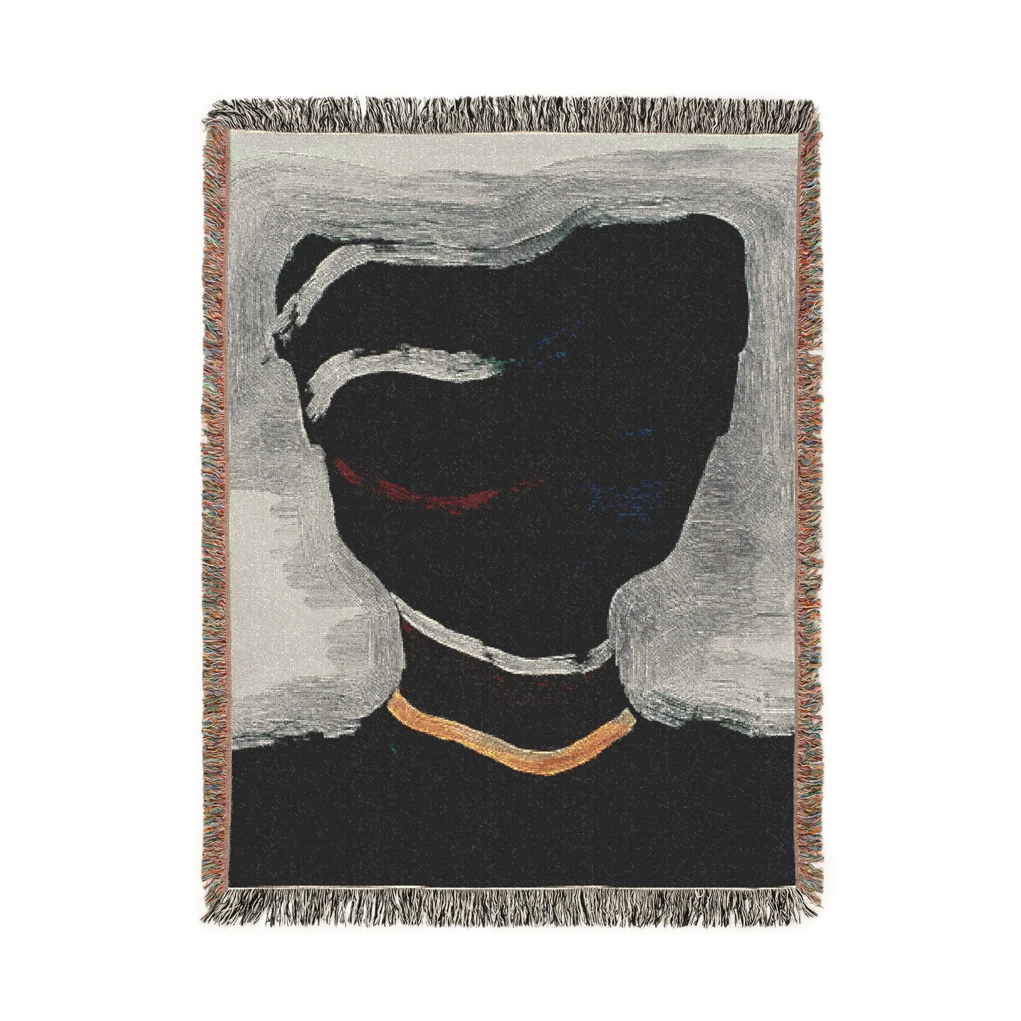 Abstract Noir Face Woven Blanket