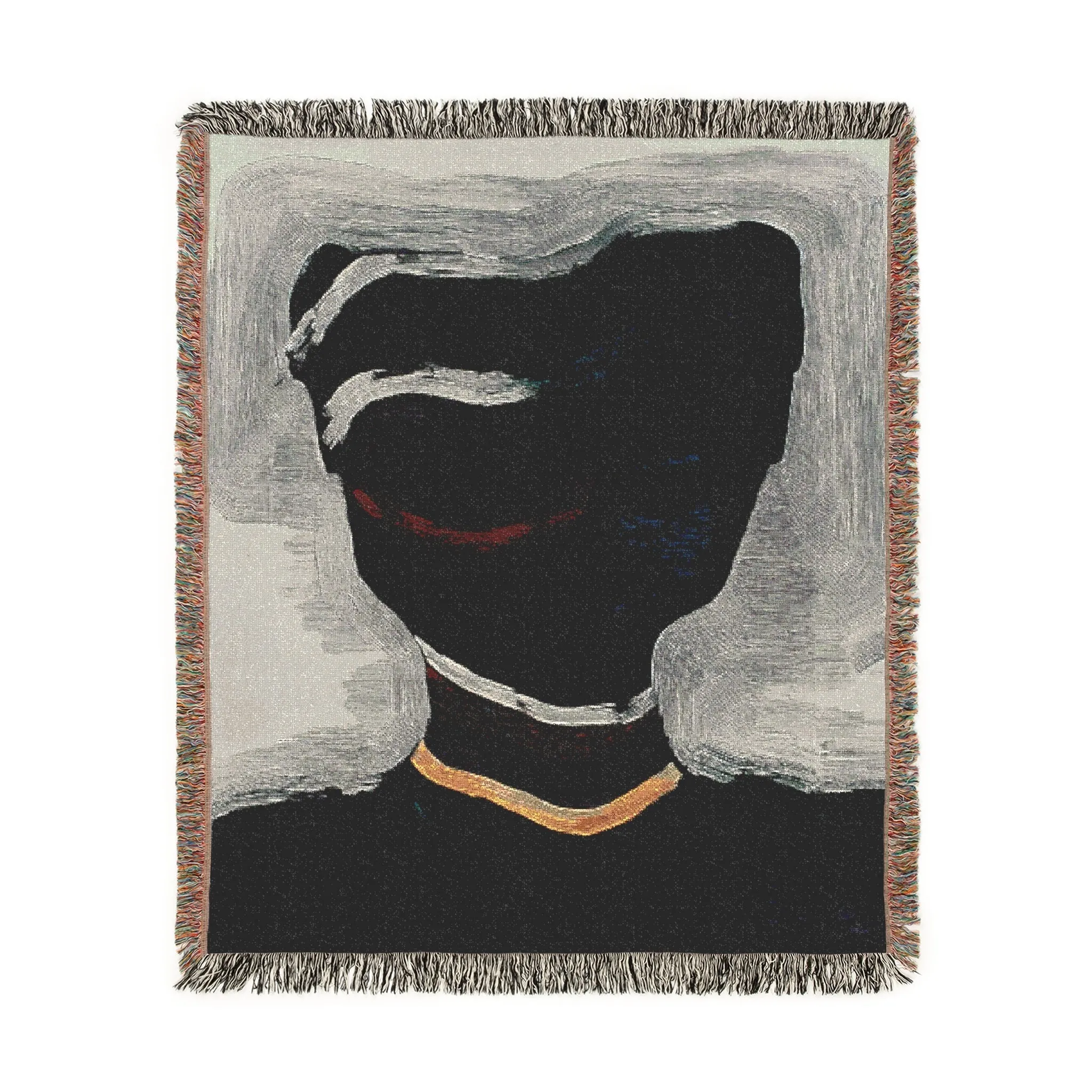 Abstract Noir Face Woven Blanket