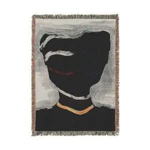 Abstract Noir Face Woven Blanket