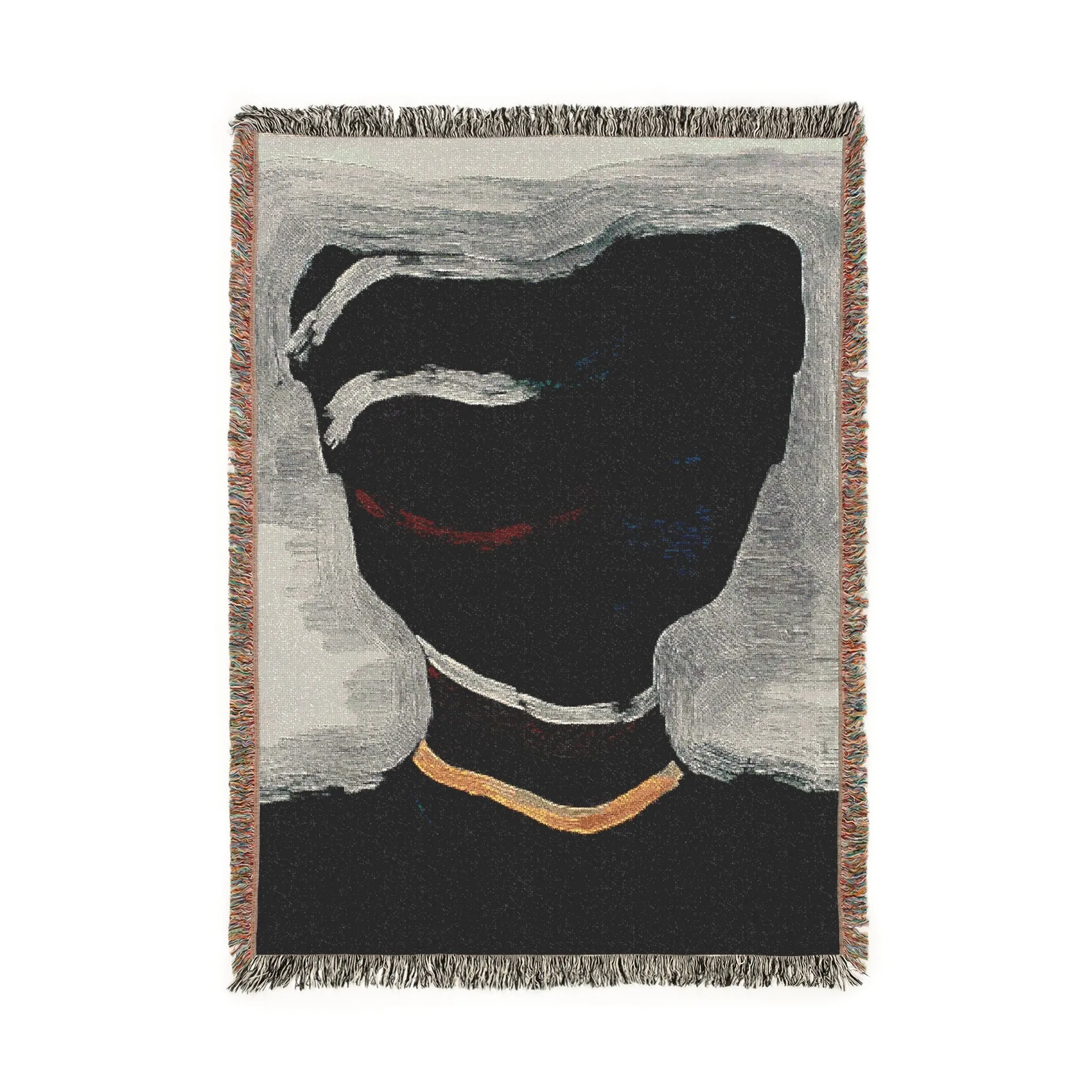 Abstract Noir Face Woven Blanket