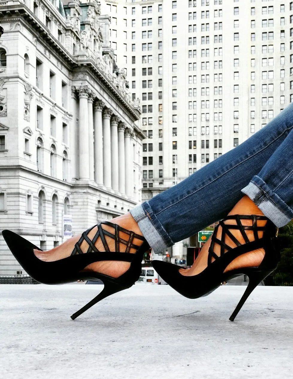 ALANA BLACK SUEDE PUMPS