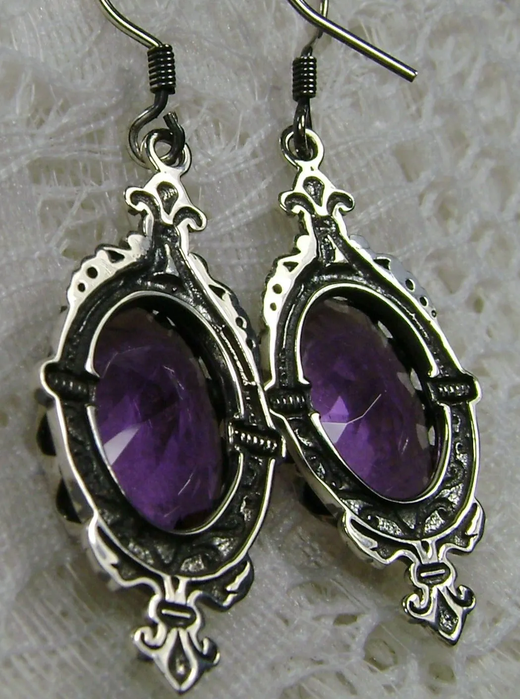 Amethyst Earrings, Stylish Victorian Jewelry #E18