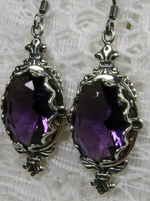 Amethyst Earrings, Stylish Victorian Jewelry #E18