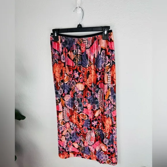 Anthropologie Maeve Tilda Pleated Velvet Midi Skirt XS