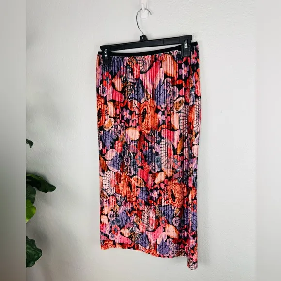 Anthropologie Maeve Tilda Pleated Velvet Midi Skirt XS
