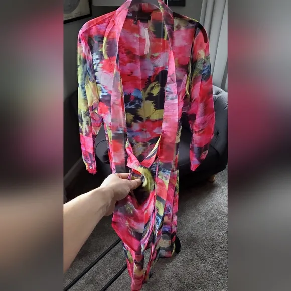 Anthropologie Sheer Printed Kimono NWT