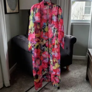 Anthropologie Sheer Printed Kimono NWT