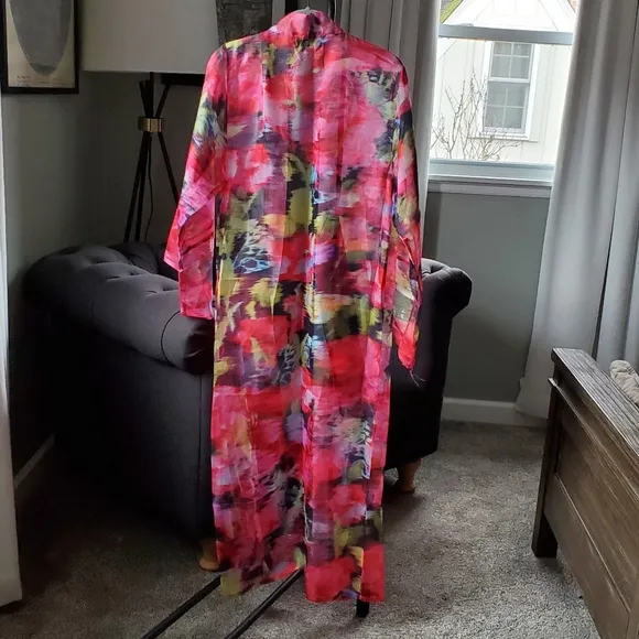 Anthropologie Sheer Printed Kimono NWT