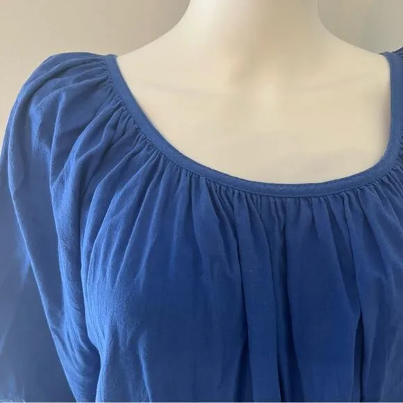 APPEL USA Blue Pink Red Cotton Tiered Maxi Summer Dress, M