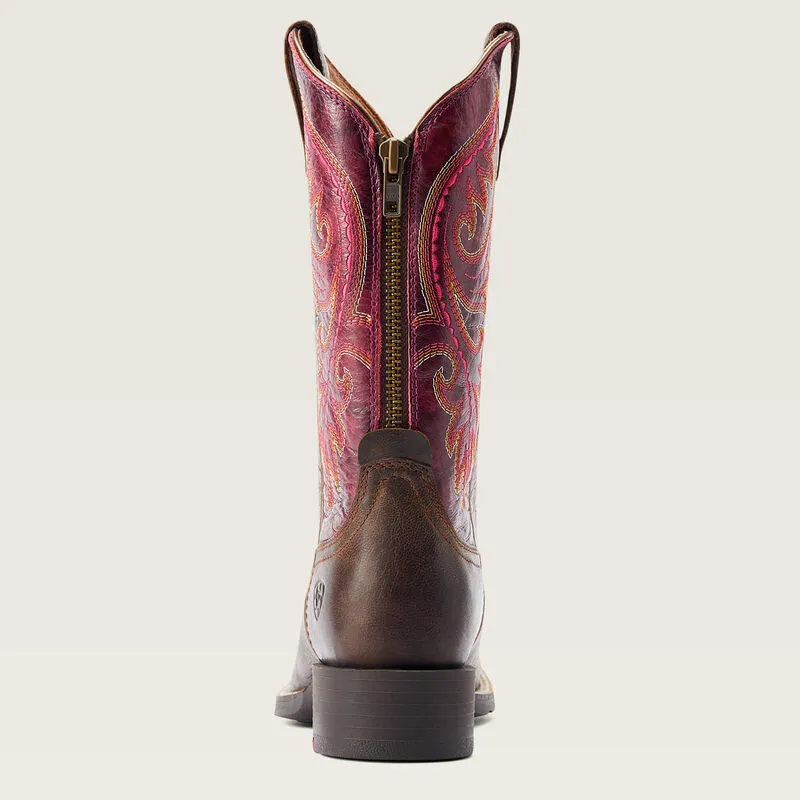 Ariat® Women's Round Up Back Zip Western Boots - Worn Mocha