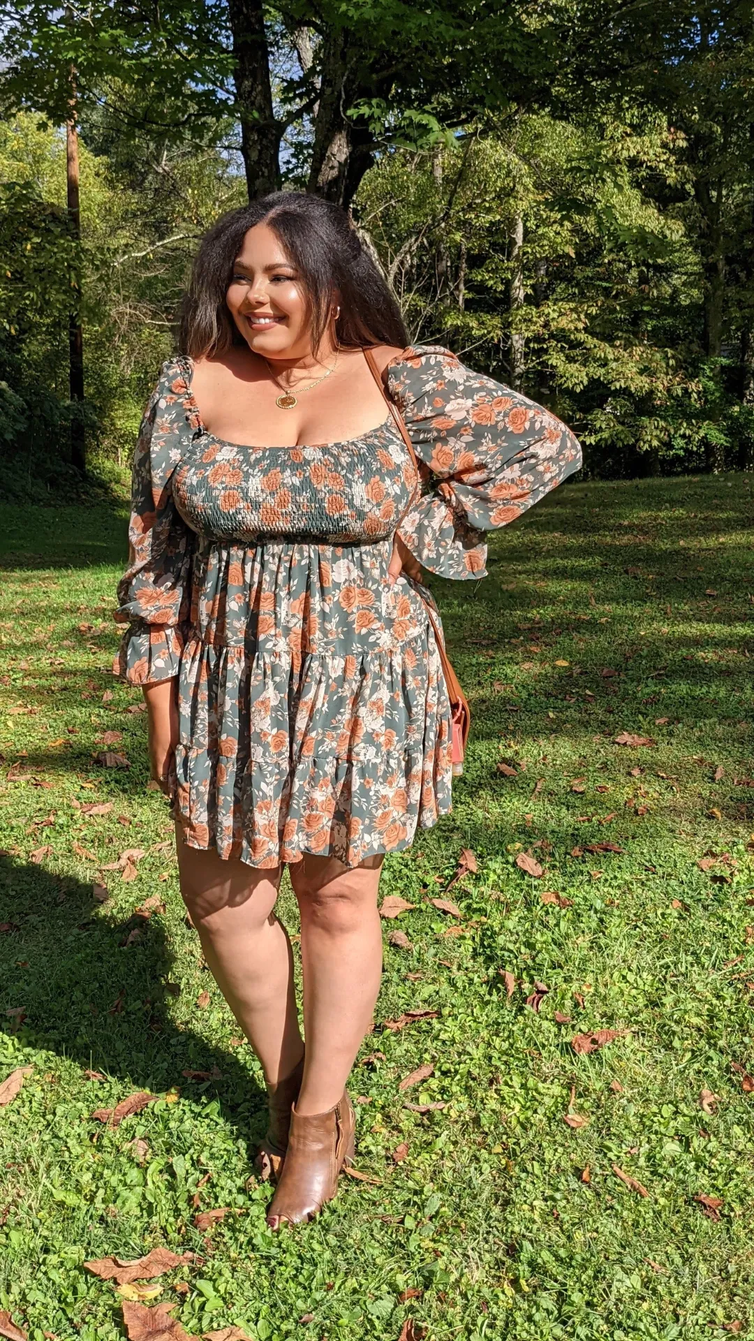 Autumn's Floral Dress