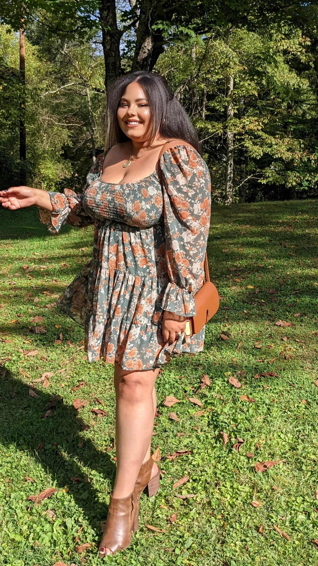 Autumn's Floral Dress