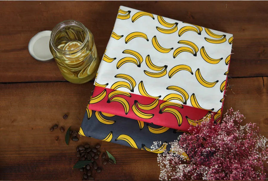 Banana Cotton Fabric - White - By the Yard 82904