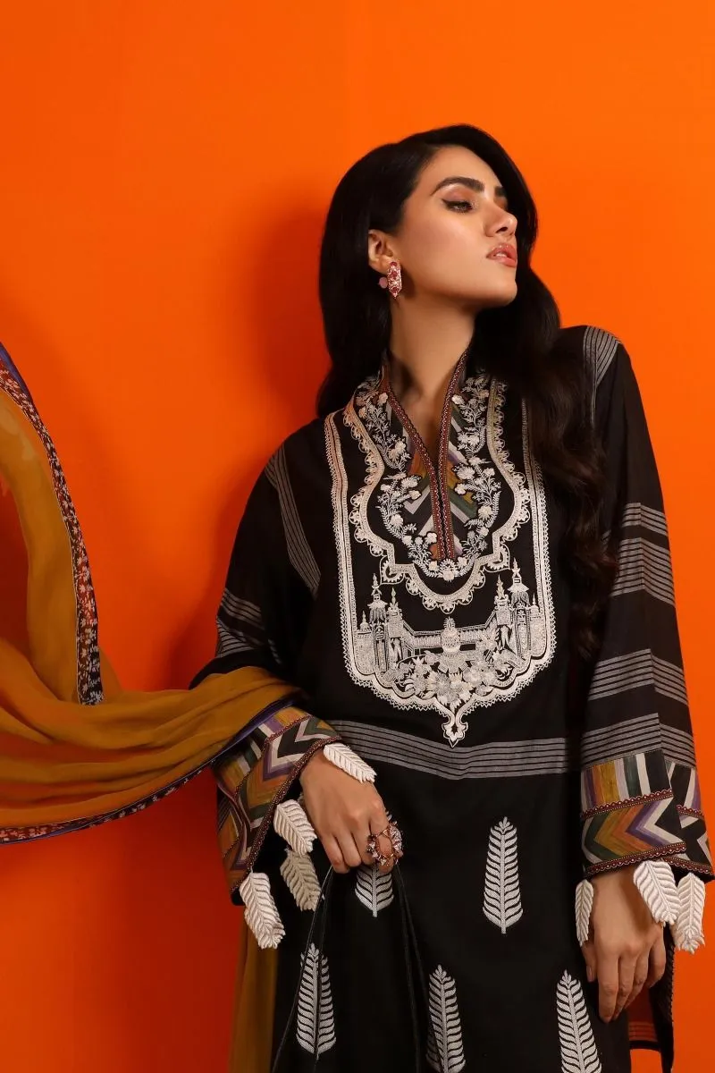 Beautiful designer woven outfit for casual wear in black color # P2382