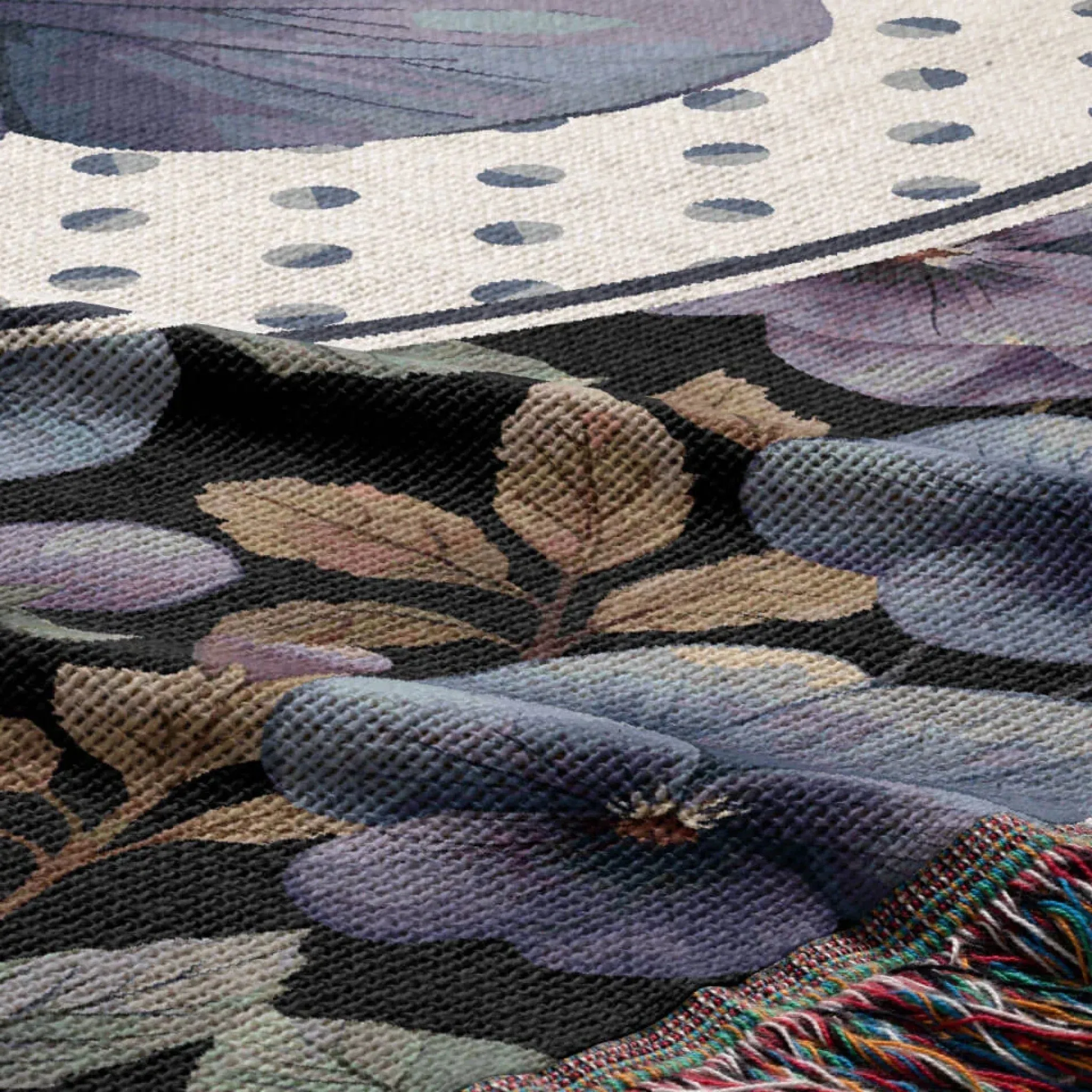 Birth Flower Woven Throw Blanket