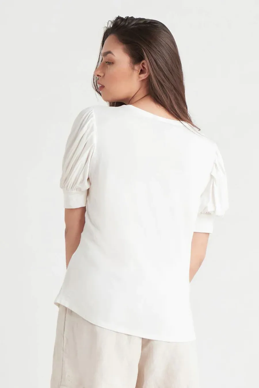 Black Tape Puff Sleeve Top