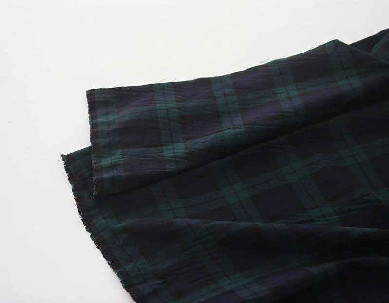Black Watch Fabric, Plaids Cotton Fabric, Yarn Dyed Cotton Fabric, Washing Cotton Fabric - Red or Green - By the Yard 23808-1