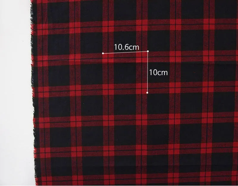 Black Watch Fabric, Plaids Cotton Fabric, Yarn Dyed Cotton Fabric, Washing Cotton Fabric - Red or Green - By the Yard 23808-1