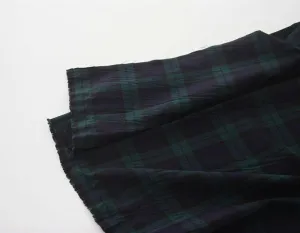 Black Watch Fabric, Plaids Cotton Fabric, Yarn Dyed Cotton Fabric, Washing Cotton Fabric - Red or Green - By the Yard 23808-1