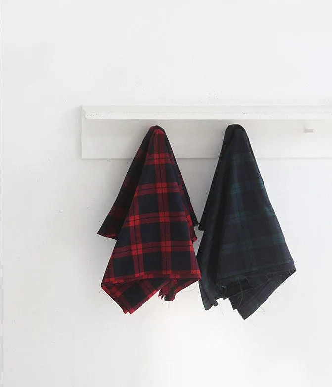 Black Watch Fabric, Plaids Cotton Fabric, Yarn Dyed Cotton Fabric, Washing Cotton Fabric - Red or Green - By the Yard 23808-1
