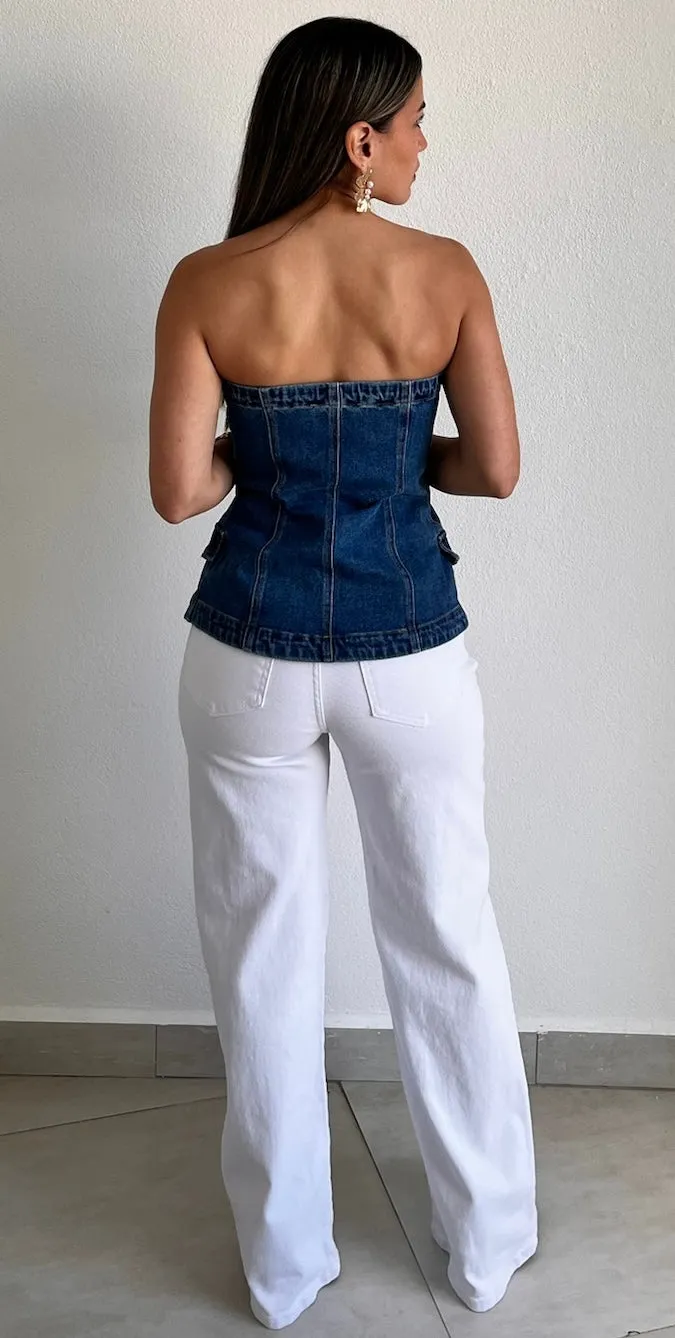 Breezy Versatility White High Waist Flare Jeans