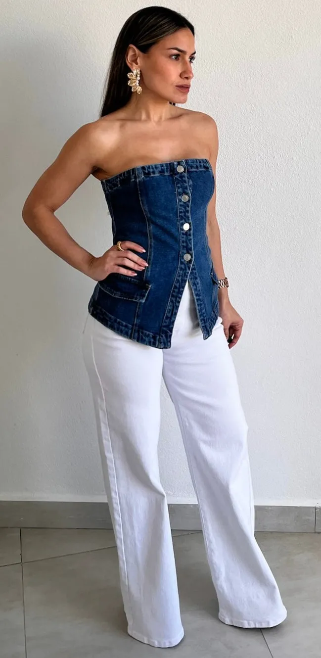 Breezy Versatility White High Waist Flare Jeans