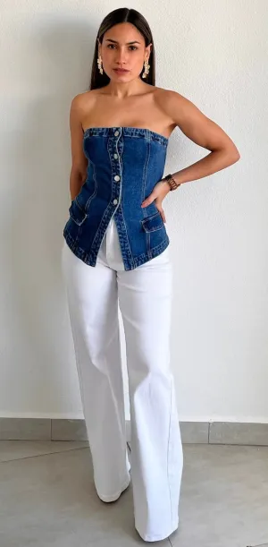 Breezy Versatility White High Waist Flare Jeans