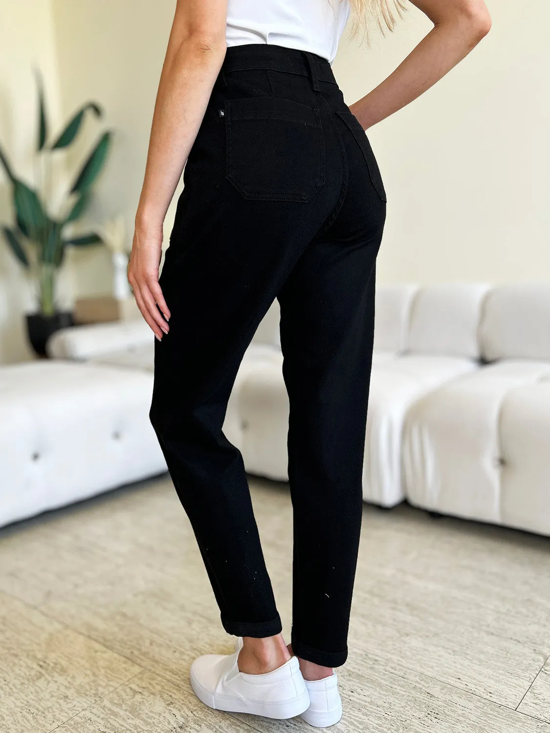 Brenna Judy Blue Full Size High Waist Double Roll Cuff Jeans