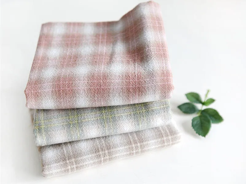 Brown Plaids Cotton Fabric, Quality Korean Fabric - By the Yard /69358
