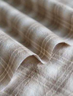 Brown Plaids Cotton Fabric, Quality Korean Fabric - By the Yard /69358