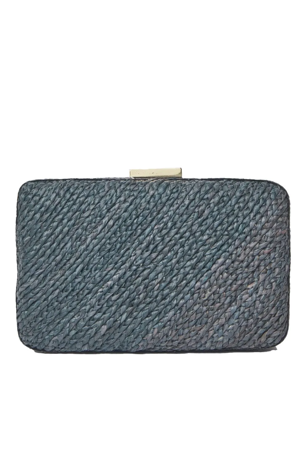 Carmen Black Woven Straw Clutch