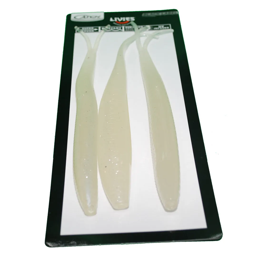 Catch 10" Black Label Livies Softbait White Warrior UV   Glow 3 Pack