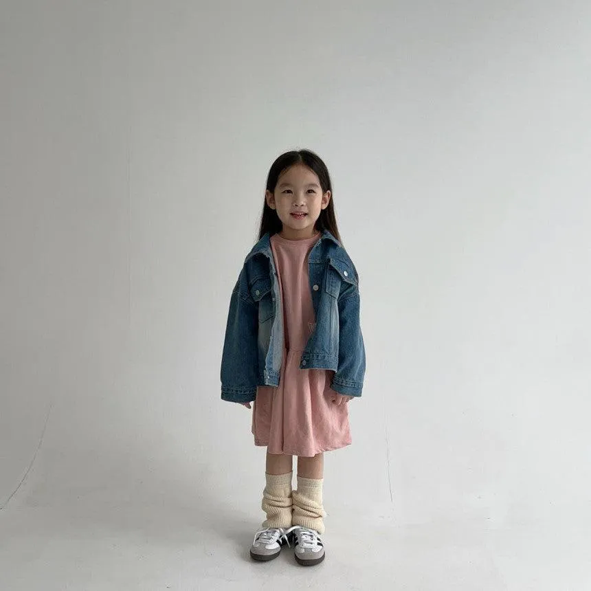 Char Sweatshirt Style Dress (Pale Pink)