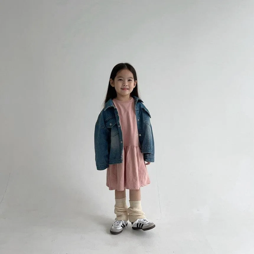 Char Sweatshirt Style Dress (Pale Pink)