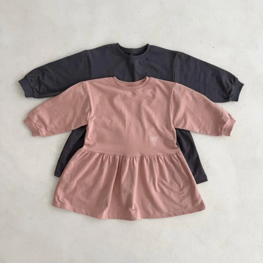 Char Sweatshirt Style Dress (Pale Pink)