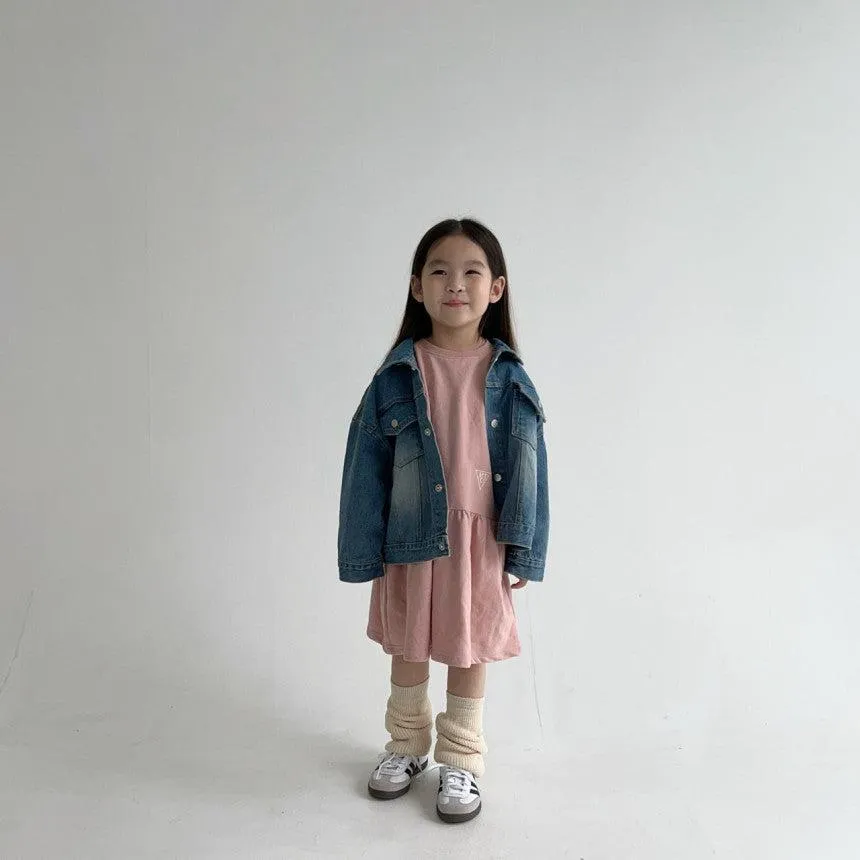 Char Sweatshirt Style Dress (Pale Pink)