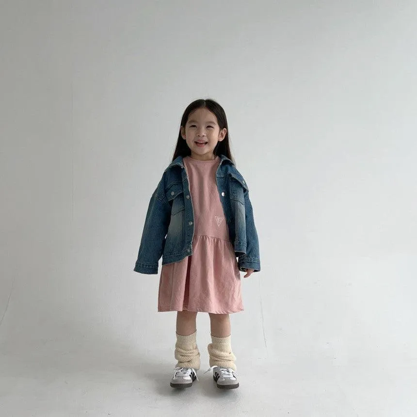 Char Sweatshirt Style Dress (Pale Pink)