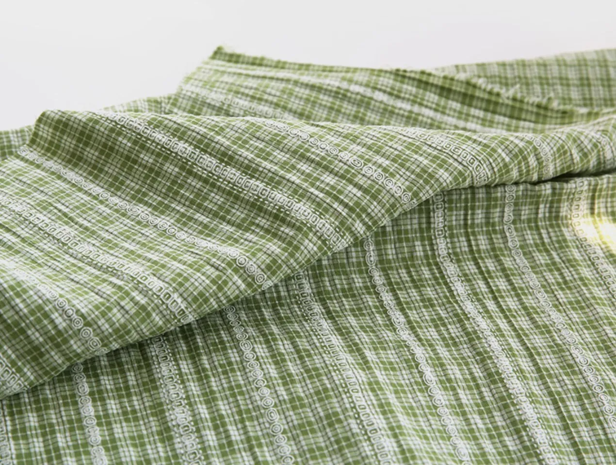 Checkered Prewashed Cotton Blend Fabric - in 8 Colors - By the Yard / 54414