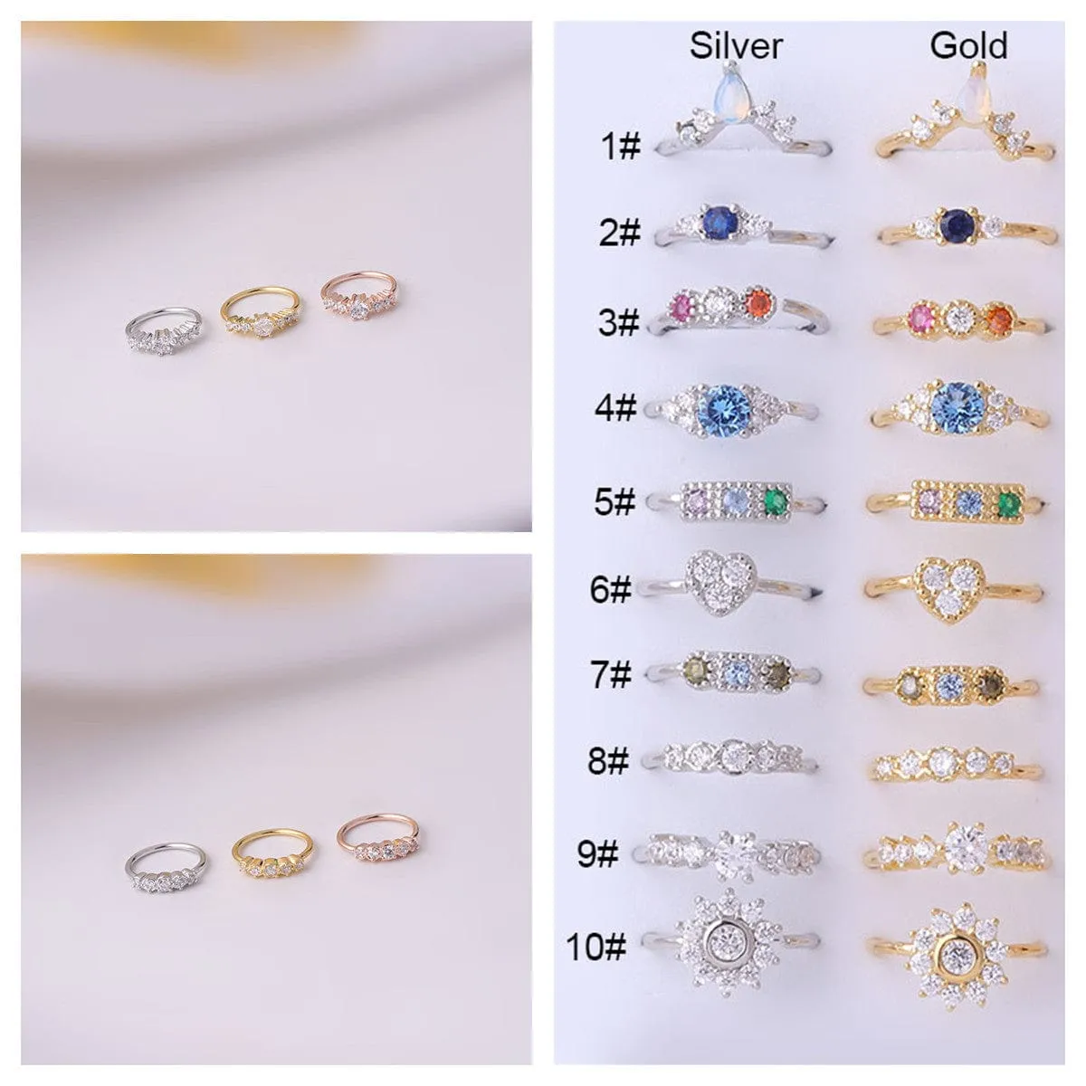 Chic Colorful CZ Inlaid Nose Piercing Nose Hoop