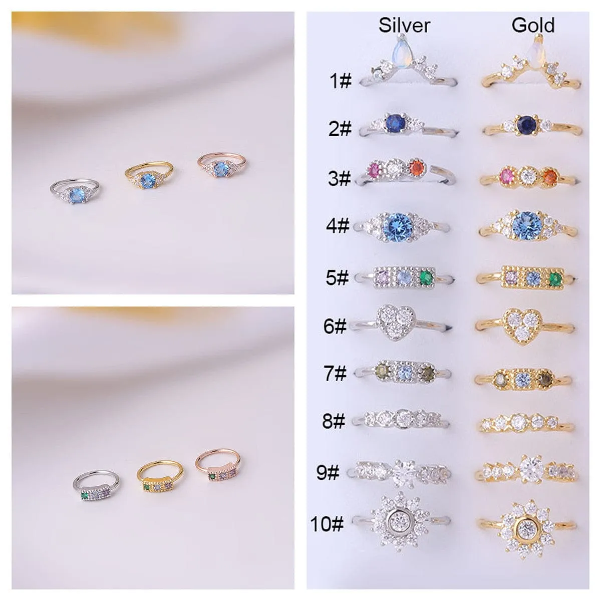 Chic Colorful CZ Inlaid Nose Piercing Nose Hoop