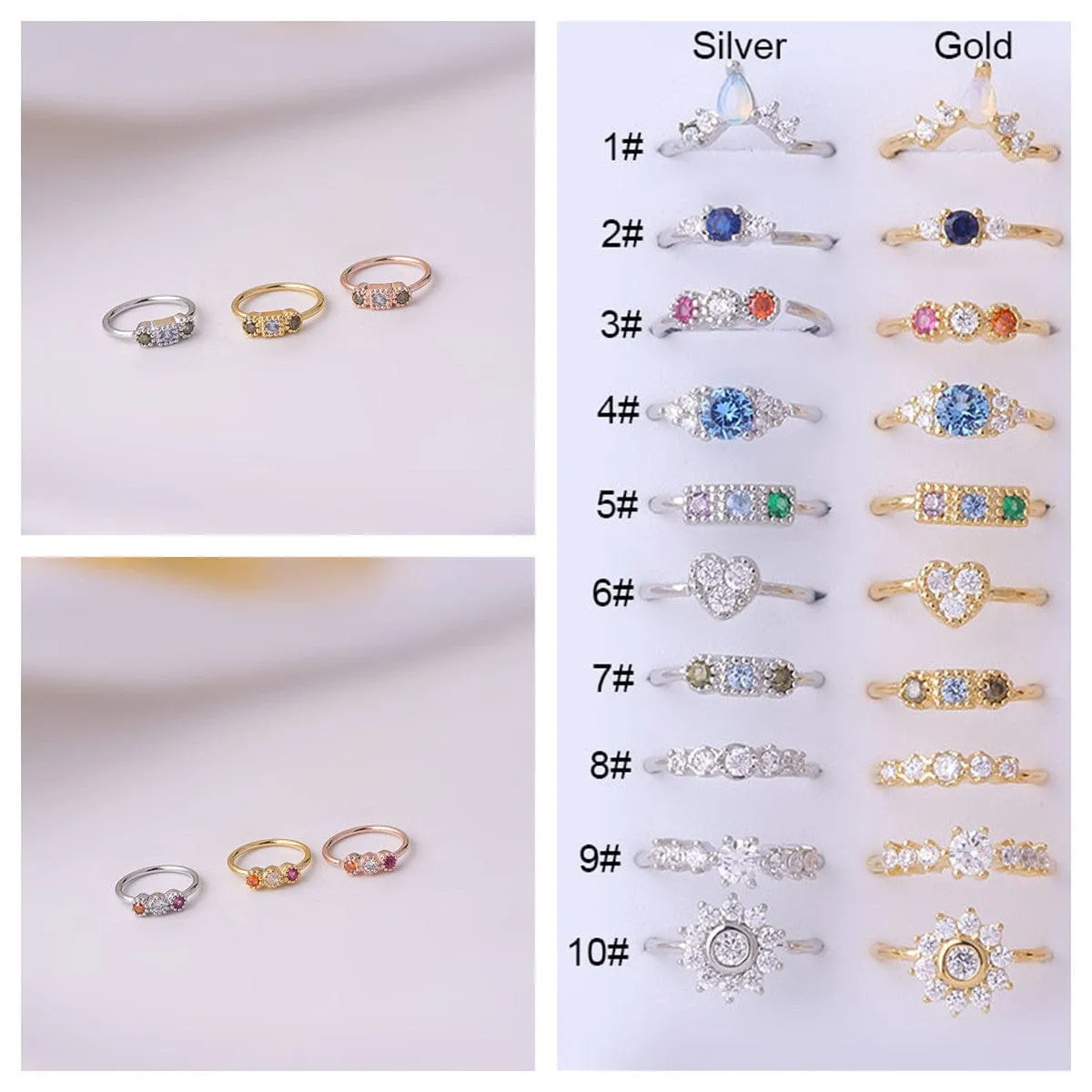 Chic Colorful CZ Inlaid Nose Piercing Nose Hoop